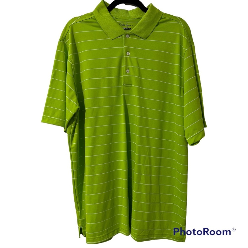 Walter Hagen XL mens polo hydro-dri short sleeve lime green uv blocking 30 UPF